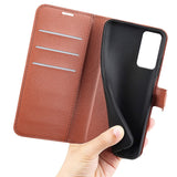 TCL 40R 5G Litchi Leather Flip Cover m. Lommebok - Brun