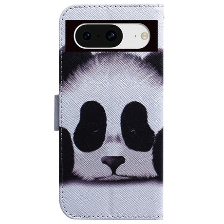 Google Pixel 8 Deksel i Kunstskinn med Lommebok og Trykk - Panda