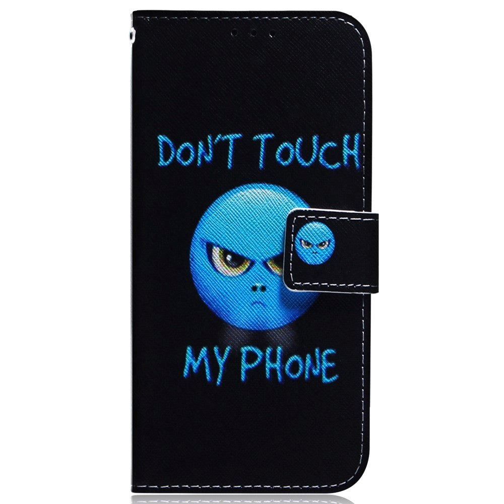 Google Pixel 8 Deksel i Kunstskinn med Lommebok og Trykk - "Don't Touch My Phone"