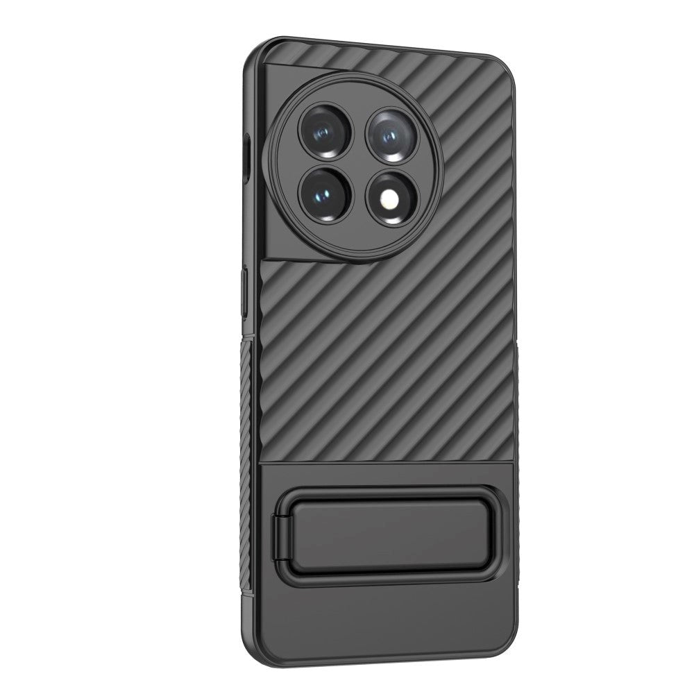 OnePlus 11 Rugged Plast Deksel m. Stativ - Svart