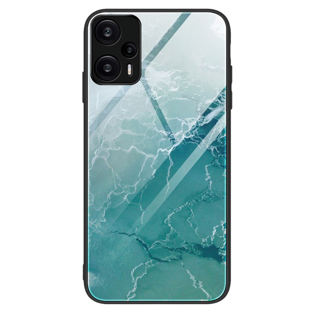 Xiaomi Poco F5 Deksel m. Glassbakside - Turkis Marmor