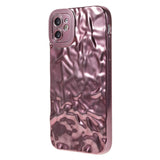 iPhone 12 Glinsende Fleksibel Plast Bakside Deksel - Bølget Design - Rose Gold