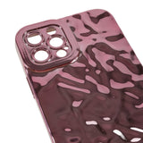 iPhone 12 Pro Glinsende Fleksibel Plast Bakside Deksel - Bølget Design - Rose Gold