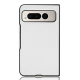 Google Pixel Fold Skinnkledd Plast Deksel - Hvit Carbon