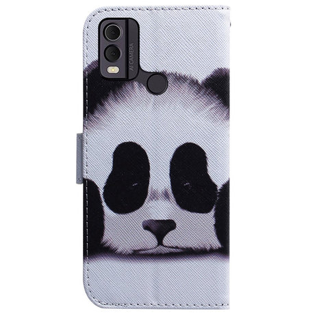 Nokia C22 Deksel i Kunstskinn med Lommebok og Trykk - Panda