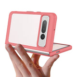 Google Pixel Fold Hybrid Plastdeksel - Gjennomsiktig / Rød