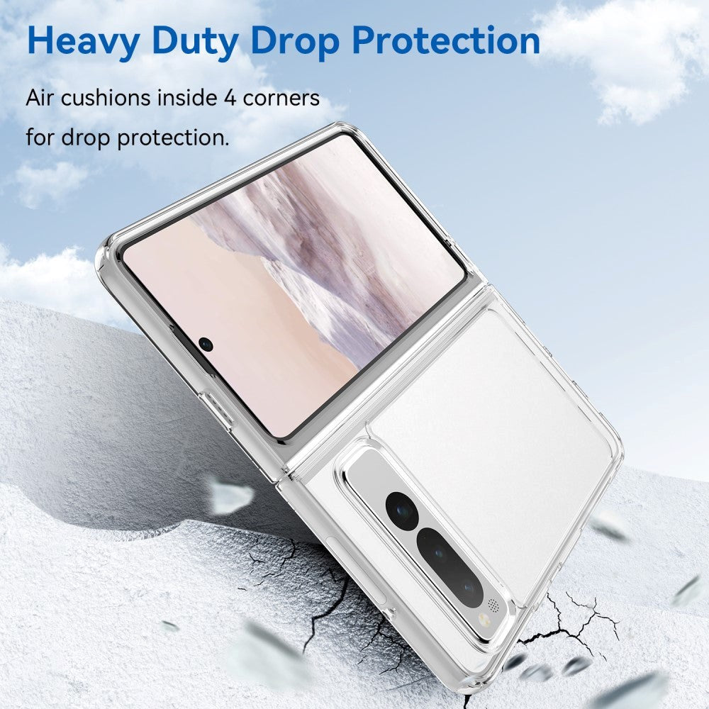 Google Pixel Fold Hybrid Plastdeksel - Gjennomsiktig