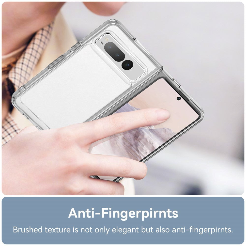 Google Pixel Fold Hybrid Plastdeksel - Gjennomsiktig