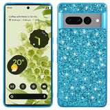 Google Pixel 7A Deksel i Hardplast - Glitter - Blå