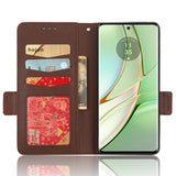 Motorola Edge 40 PU Litchi Skin Flip Deksel med Lommebok - Brun