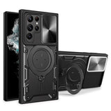 EIDERWOOD Samsung Galaxy S22 Ultra Håndverker Deksel m. Kickstand & Cam Slider - Svart