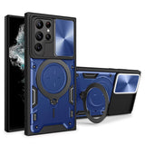 EIDERWOOD Samsung Galaxy S22 Ultra Håndverker Deksel m. Kickstand & Cam Slider - Blå