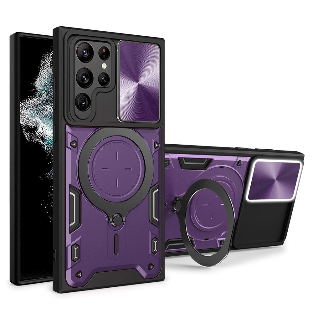 EIDERWOOD Samsung Galaxy S22 Ultra Håndverker Deksel m. Kickstand & Cam Slider - Lilla