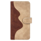 iPhone 15 Flerfarget Leather Flip Cover m. Kortholder - Lys / Mørkebrun