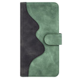 iPhone 15 Flerfarget Leather Flip Cover m. Kortholder - Svart / Grønn