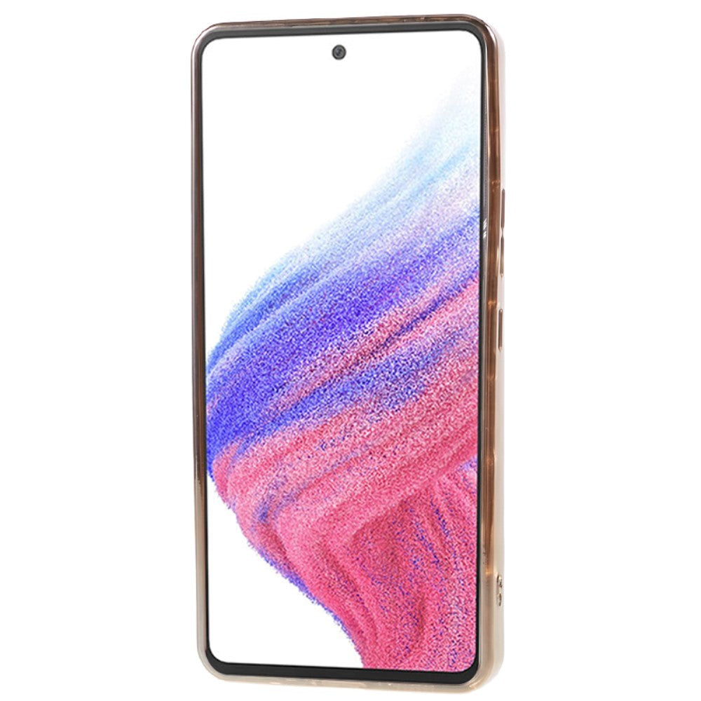 Samsung Galaxy A53 (5G) Glinsende Fleksibel Plast Bakside Deksel - Bølget Design - Gull