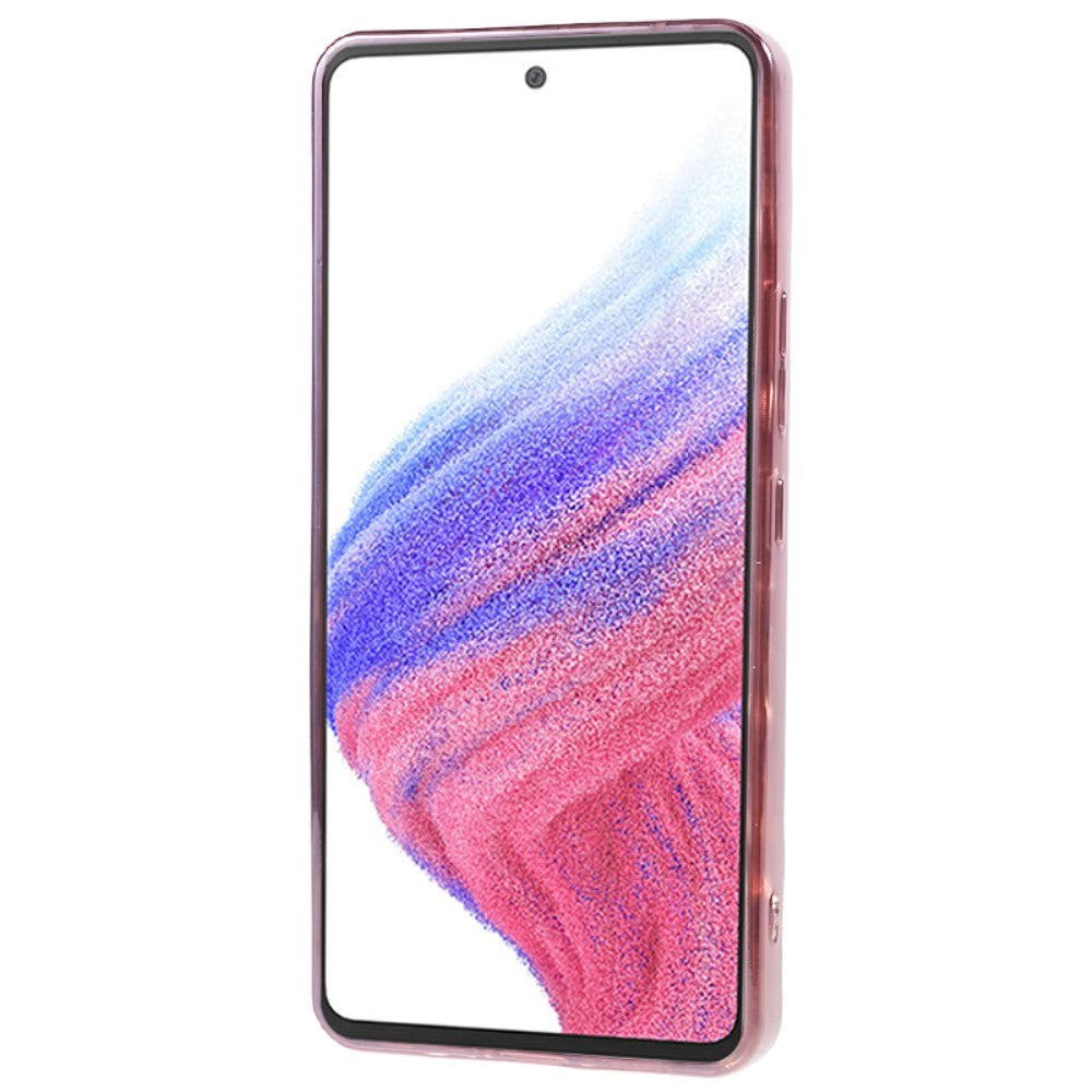 Samsung Galaxy A53 (5G) Glinsende Fleksibel Plast Bakside Deksel - Bølget Design - Rose Gold