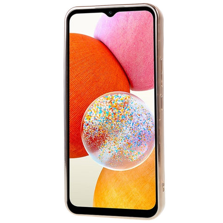 Samsung Galaxy A14 (5G) Glinsende Fleksibel Plast Bakside Deksel - Bølget Design - Gull