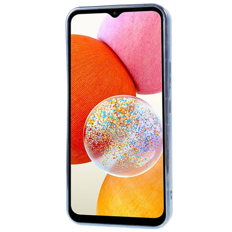 Samsung Galaxy A14 (5G) Glinsende Fleksibel Plast Bakside Deksel - Bølget Design - Blå