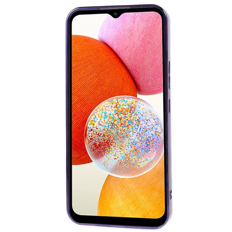 Samsung Galaxy A14 (5G) Glinsende Fleksibel Plast Bakside Deksel - Bølget Design - Lilla