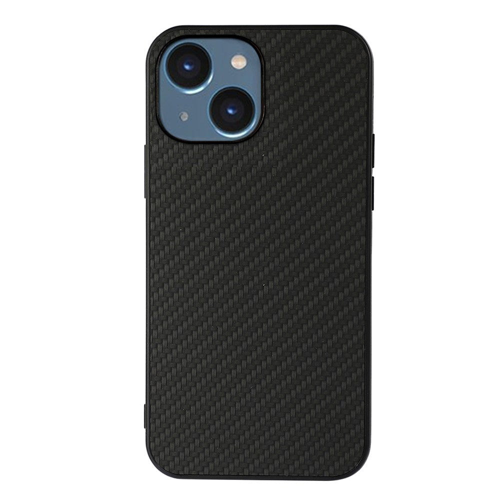 iPhone 15 Plastdeksel med Carbon Texture - Svart