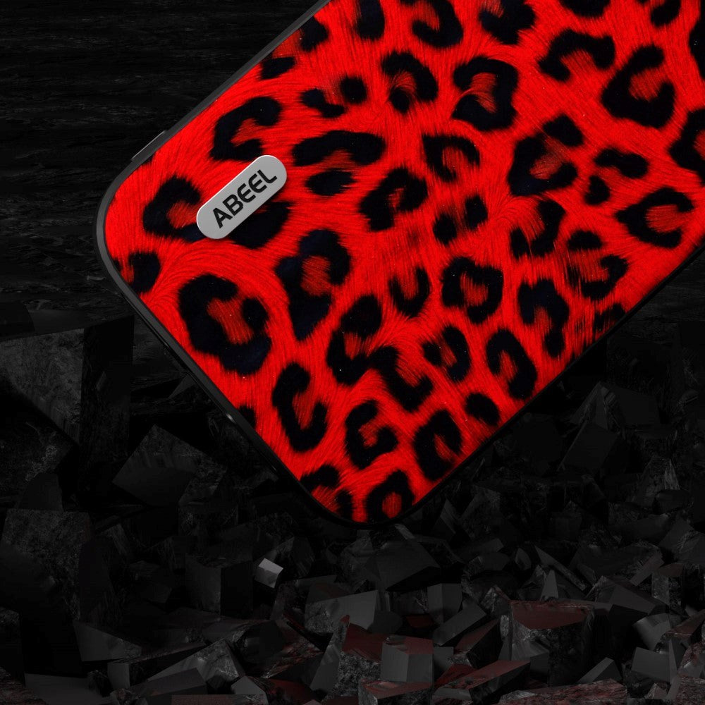 iPhone 15 Pro Max Fleksibelt Plastdeksel - Leopardmønster - Rød