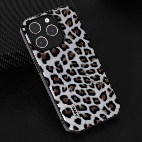 iPhone 15 Pro Max Fleksibelt Plastdeksel - Leopardmønster - Sølv