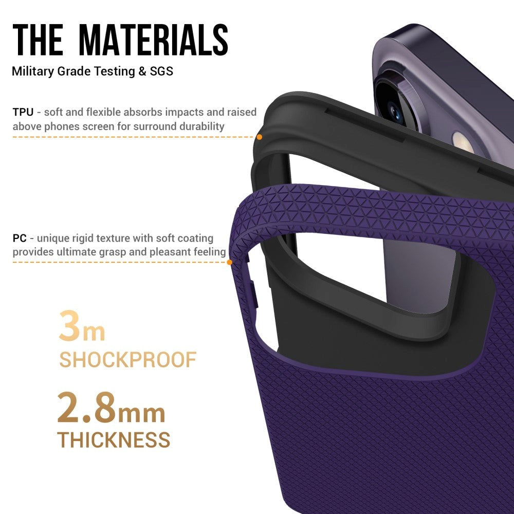 iPhone 15 Pro Plast Håndverker Deksel - Lilla – INCOVER.NO