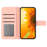 iPhone 15 Pro Kunstskinn Flip Deksel med Lommebok - Solsikke - Pink