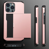 iPhone 15 Pro Max Drop Proof Deksel m. Lommebok - Rose Gull