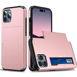 iPhone 15 Pro Max Drop Proof Deksel m. Lommebok - Rose Gull