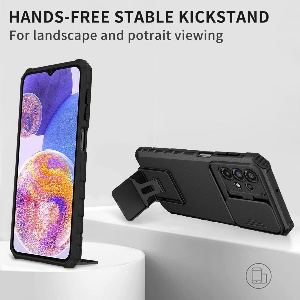 EIDERWOOD Samsung Galaxy A23 / A23 (5G) Håndverker Deksel med Kickstand & Cam Slider - Svart