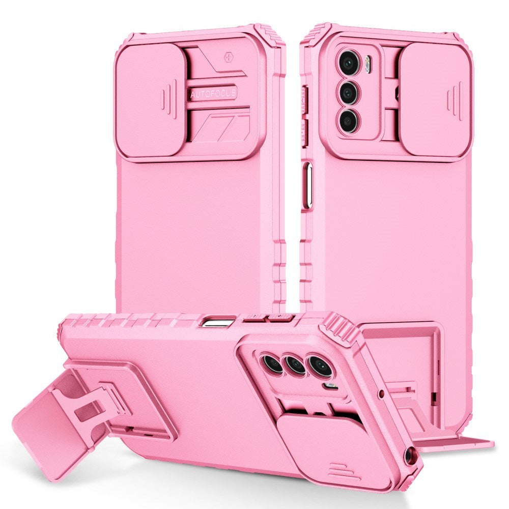 EIDERWOOD Motorola Moto G42 Håndverker Deksel m. Kickstand & Cam Slider - Pink