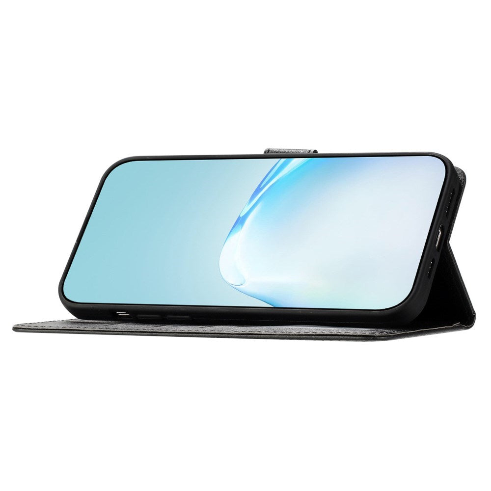 EIDERWOOD iPhone 12 Pro Max Deksel i Kunstskinn med Lommebok & Stropp - Svart