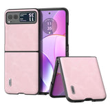 Motorola Razr 40 Kunstskinndekket Plast Deksel - Pink