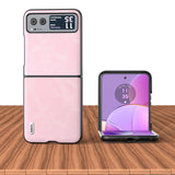 Motorola Razr 40 Kunstskinndekket Plast Deksel - Pink