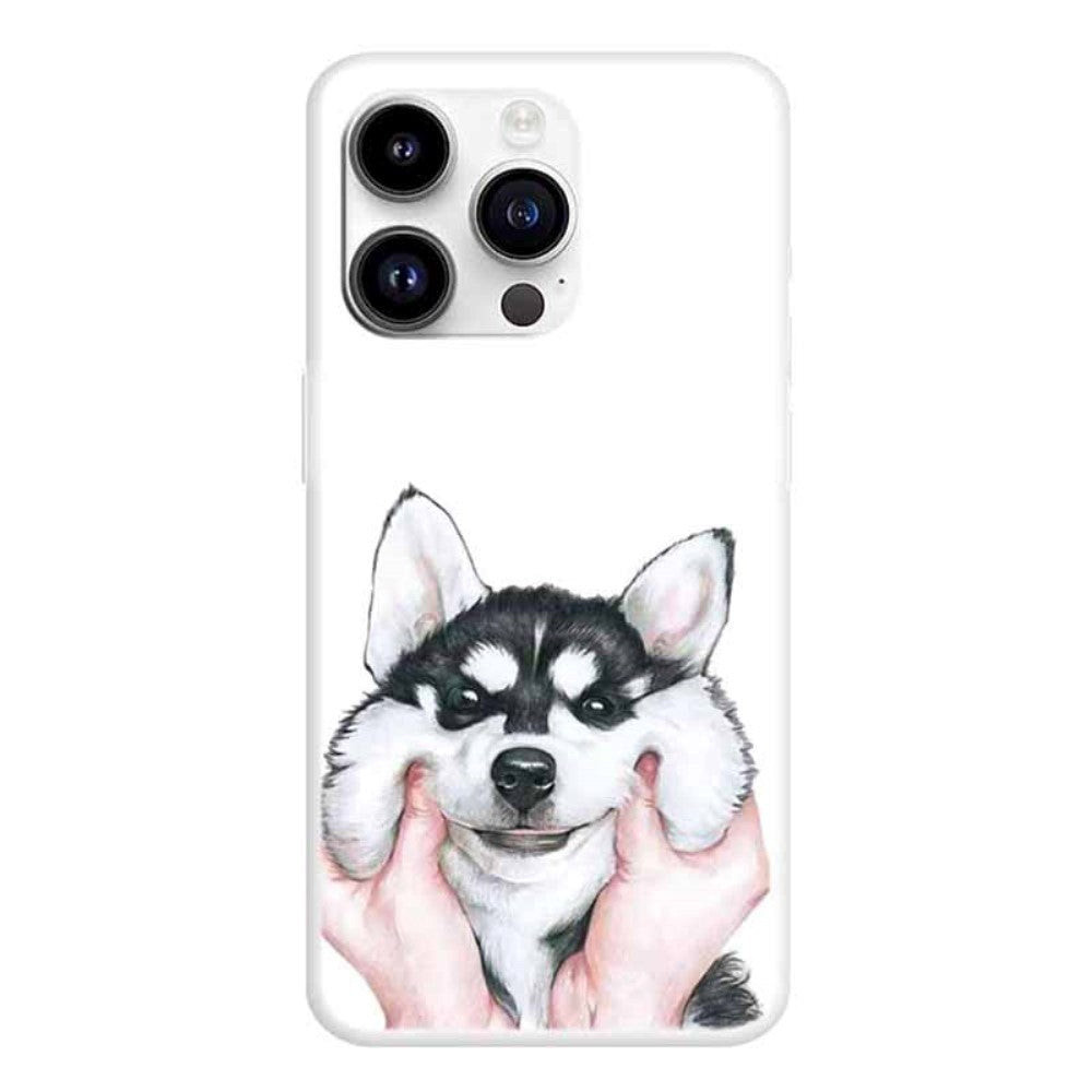 iPhone 15 Pro Fleksibelt Plast Deksel m. Trykk - Husky