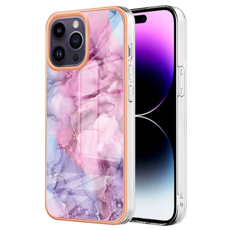 iPhone 15 Pro Hybrid Plastdeksel - Rosa Marmor