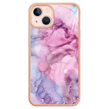 iPhone 15 Plus Plastdeksel - Lilla / Rosa Marmor