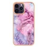 iPhone 15 Pro Max Plastdeksel - Lilla / Rosa Marmor