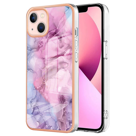 iPhone 15 Hybrid Plastdeksel - Rosa Marmor