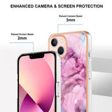 iPhone 15 Hybrid Plastdeksel - Rosa Marmor