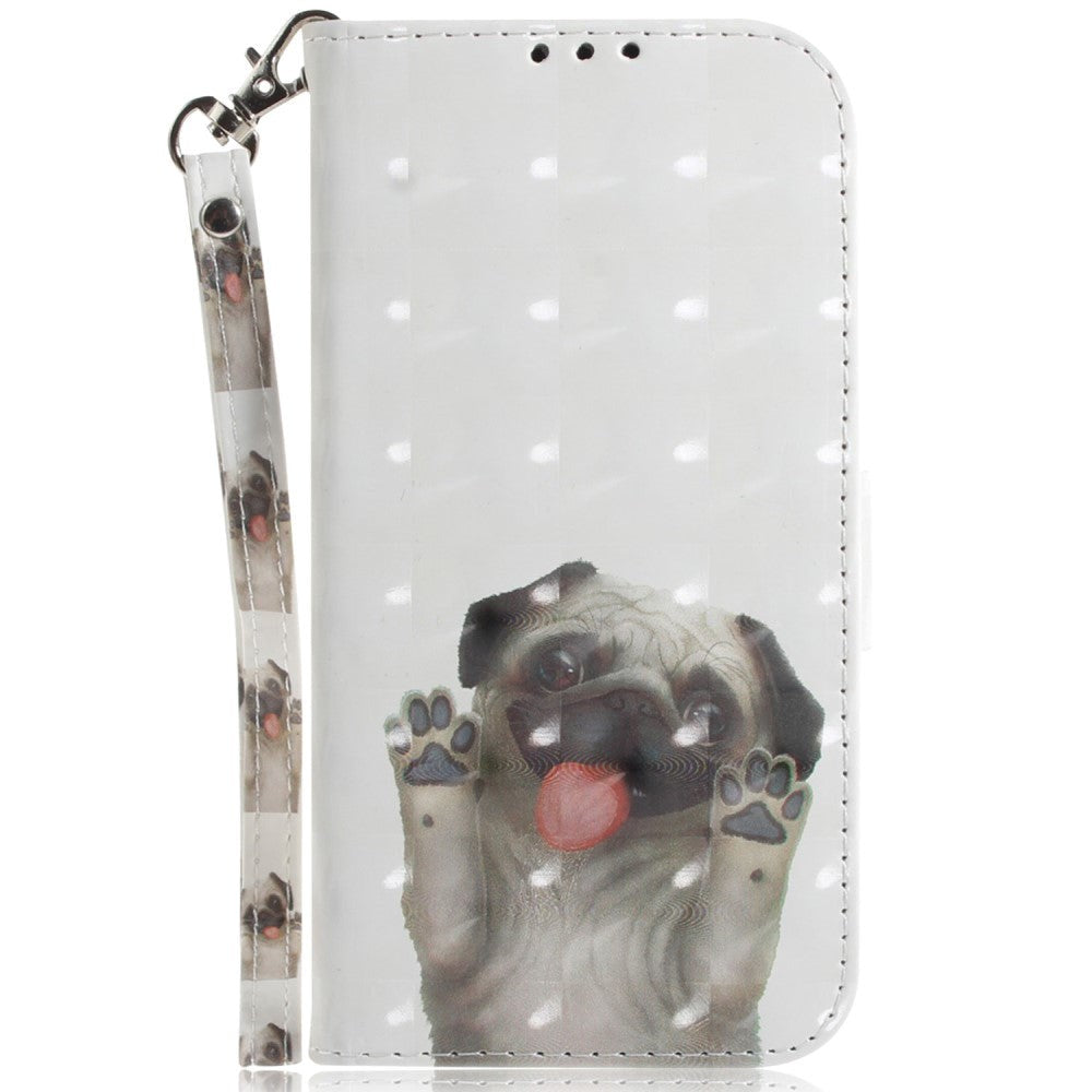 Samsung Galaxy A25 (5G) Kunstskinn Deksel m. Trykk & Stropp - Pug