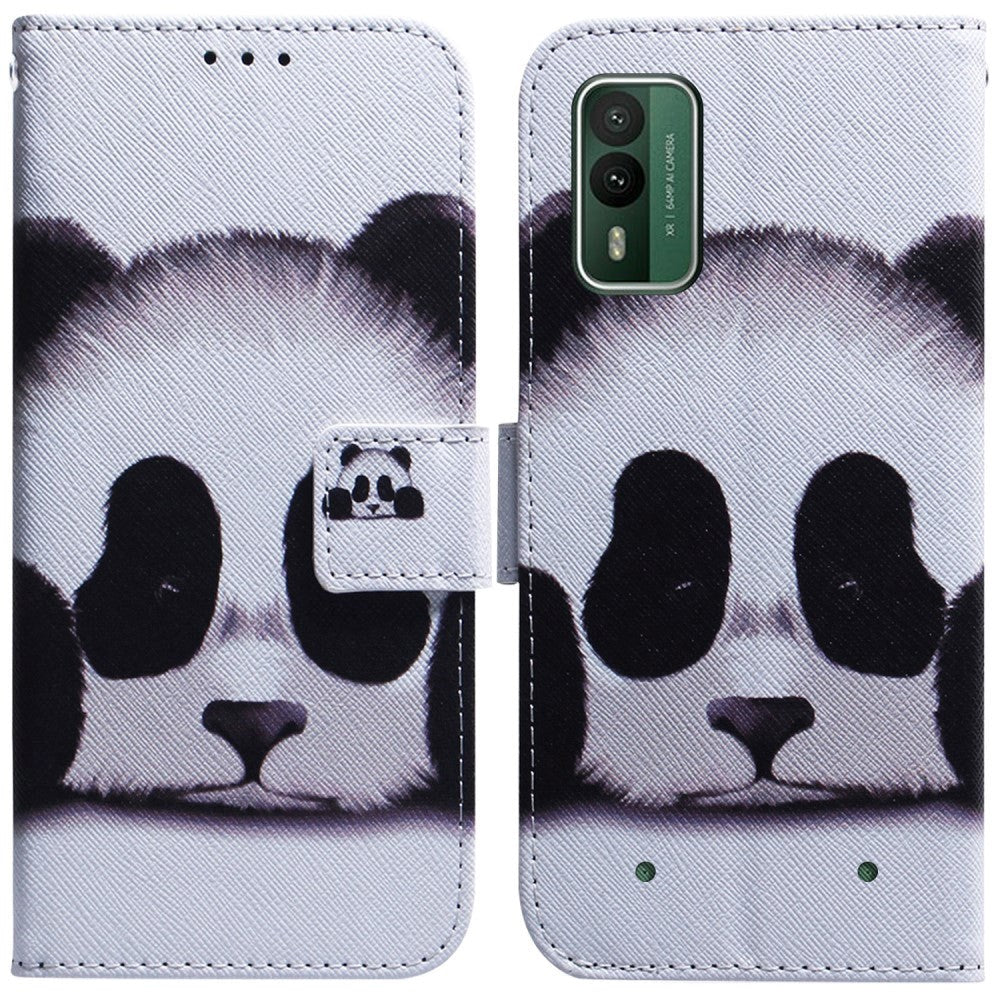 Nokia XR21 Deksel i Kunstskinn med Lommebok og Trykk - Panda