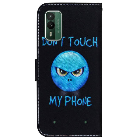 Nokia XR21 Deksel i Kunstskinn med Lommebok og Trykk - "Don't Touch My Phone"