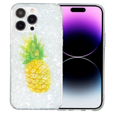 iPhone 15 Pro Fleksibelt Plastdeksel - Ananas