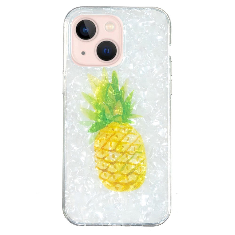 iPhone 15 Fleksibelt Plastdeksel - Ananas