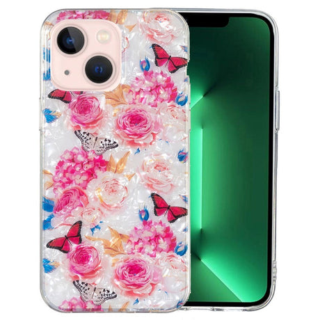 iPhone 15 Fleksibelt Plastdeksel - Fargerik med Blomster