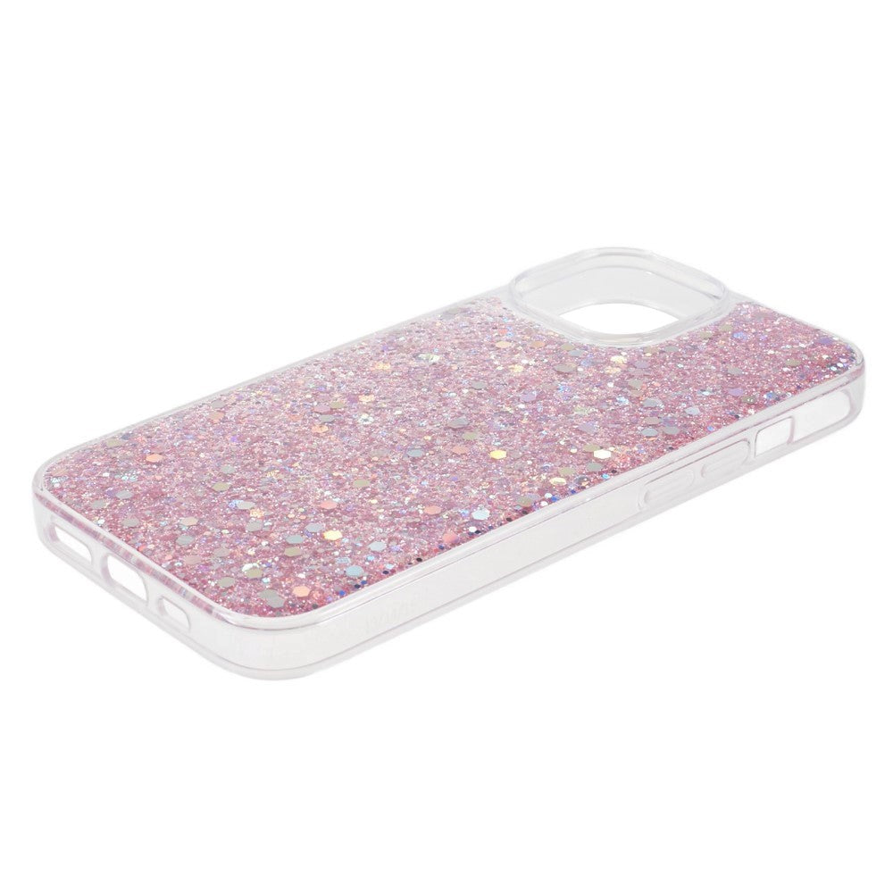 iPhone 15 Glitter Deksel - Rosa