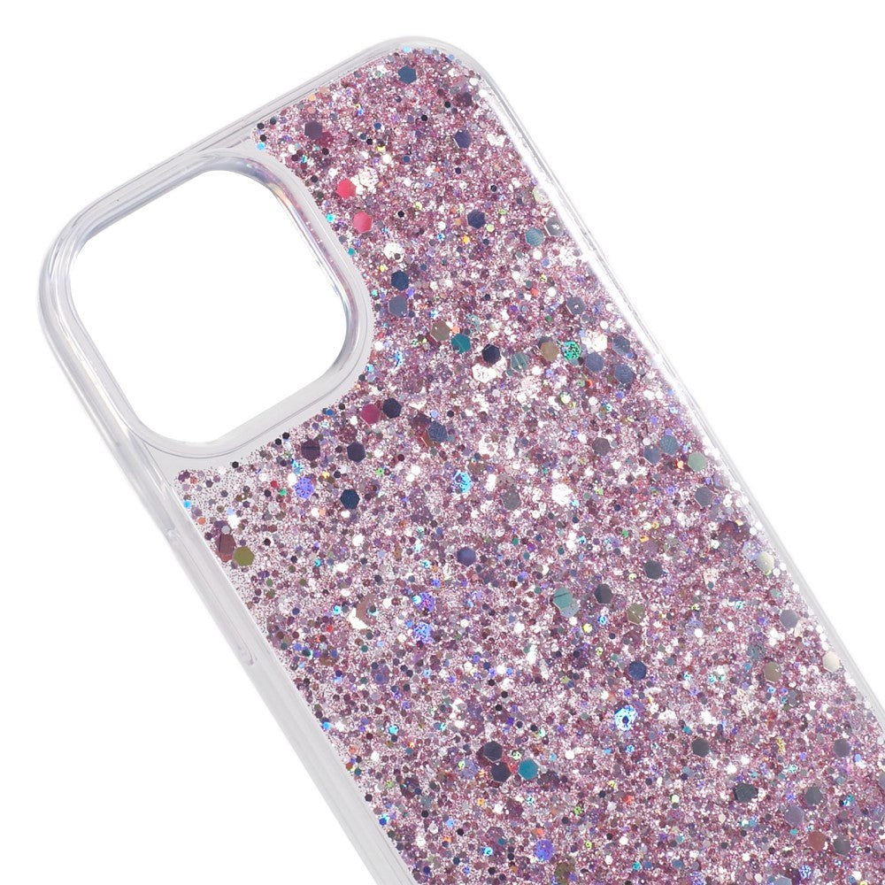 iPhone 15 Glitter Deksel - Rosa